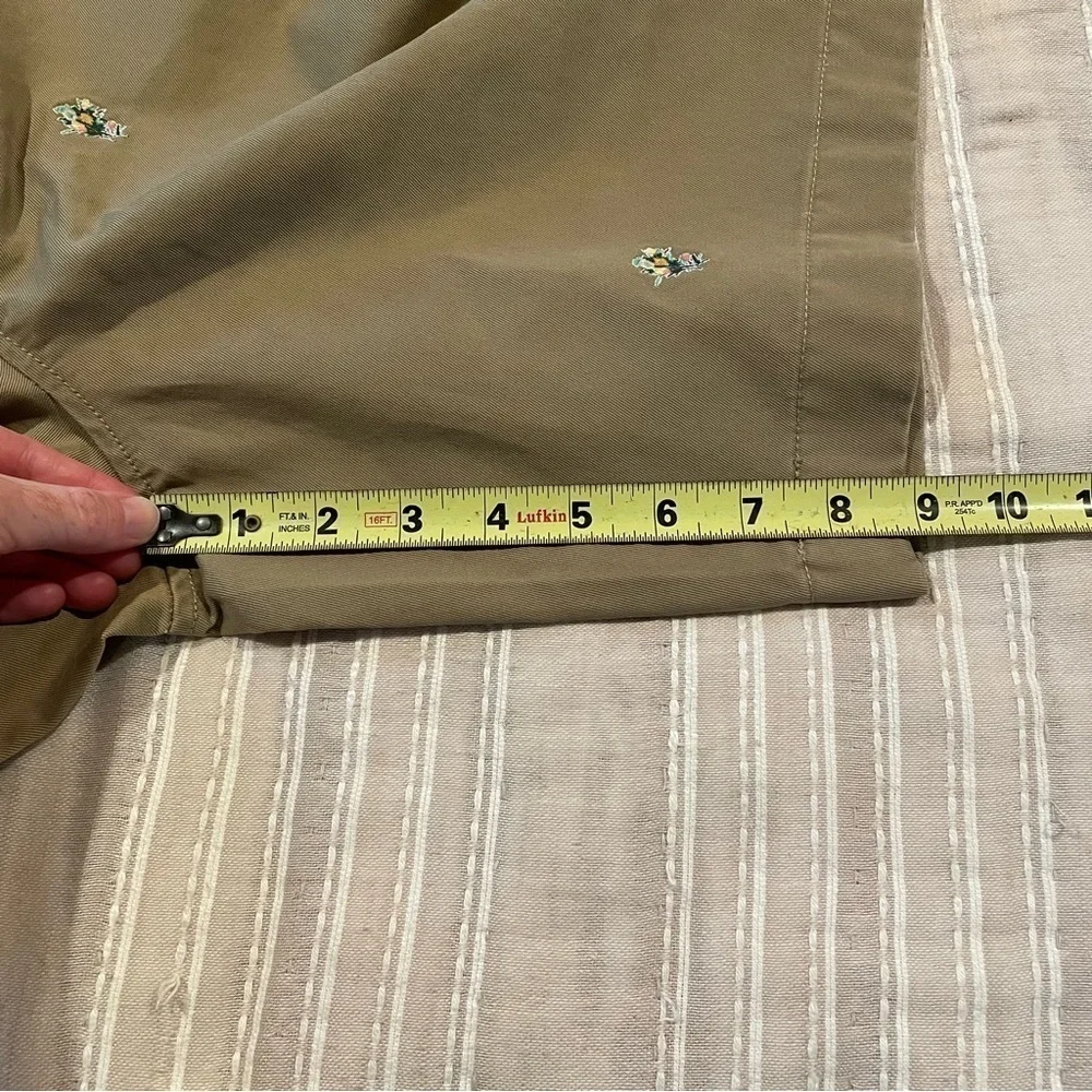 J. Crew Men’s 9'' Relaxed Fit Chino Short With Flower Embroidery in Khaki 35 NWT